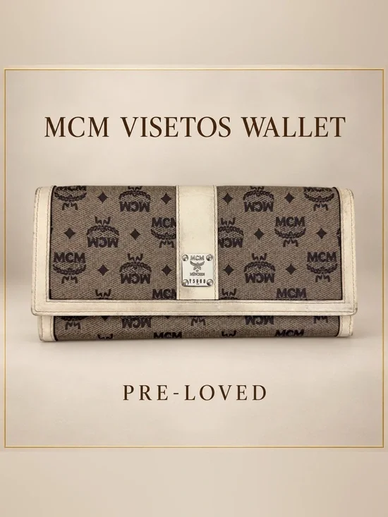 MCM Visetos Monogram Long Wallet Brown & Ivory