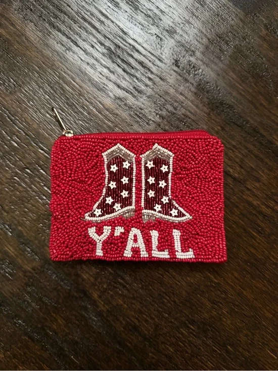 Altar'd State Red Western Beaded Coin/Card Purse