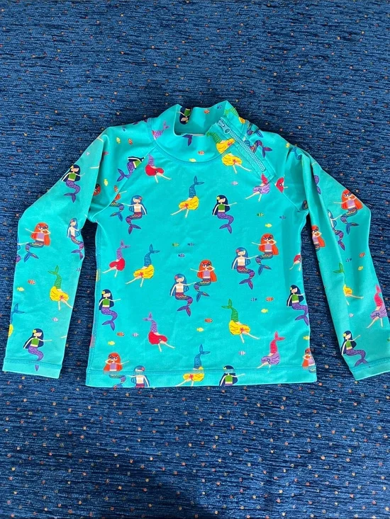 Hanna Andersson Turquoise Mermaid Print Rashguard size 5 or 110cm
