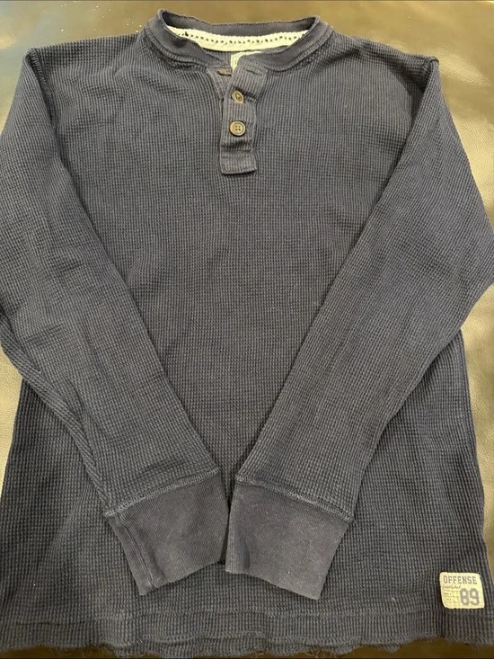 The Children's Place Navy Waffle-Knit Crewneck Henley