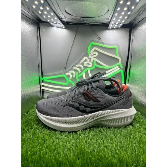Saucony Triumph 20 Womens‎ 10 Grey Orange Running Shoes S10759-117 Sneakers