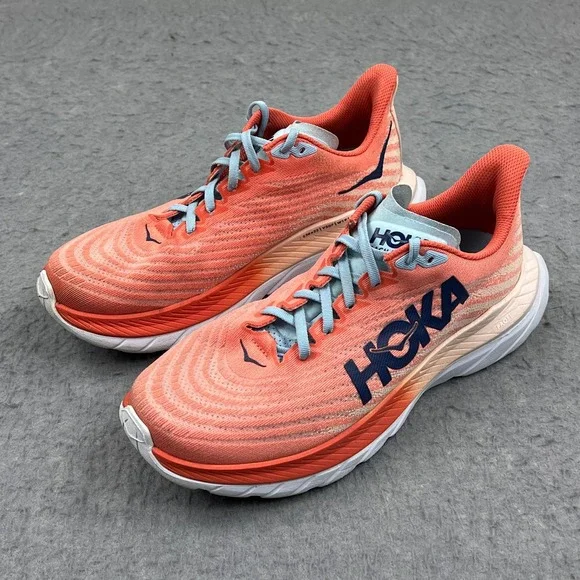 Hoka One One Mach 5 Everyday Training Shoes Women's 10.5 Peach Pink Race Running