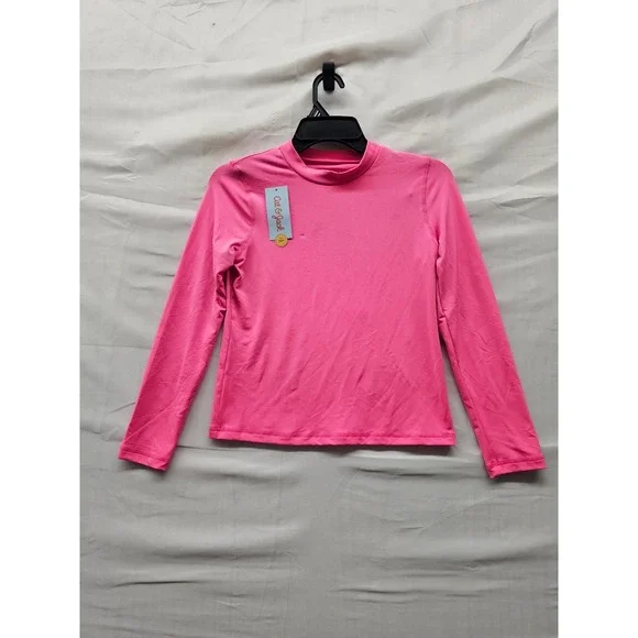 Cat & Jack Girls Long Sleeve Rash Guard Pink Polyester Blend Swimwear Size Large
