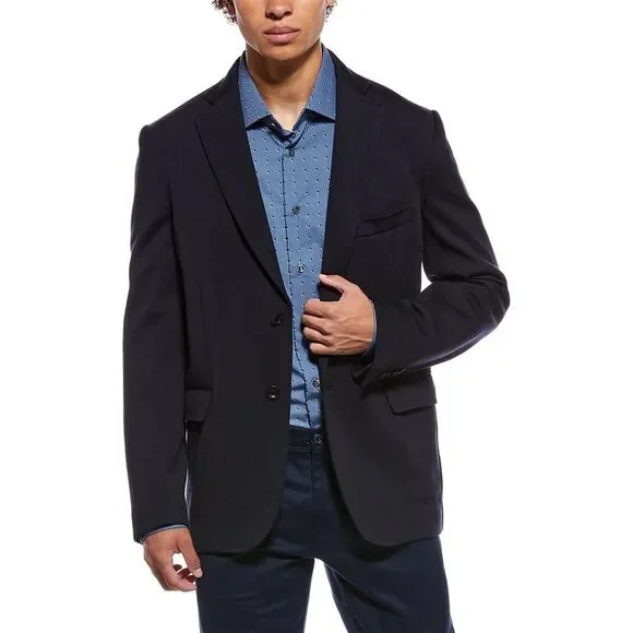 Brioni Mens Wool-Blend Jersey Blazer, Navy