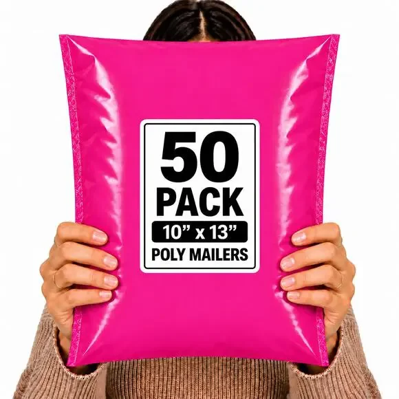 POLYMAILERS PINK SHIPPING BAGS (50 PACK) 10