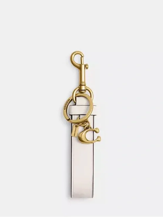 Coach Cream Leather Loop Bag Charm