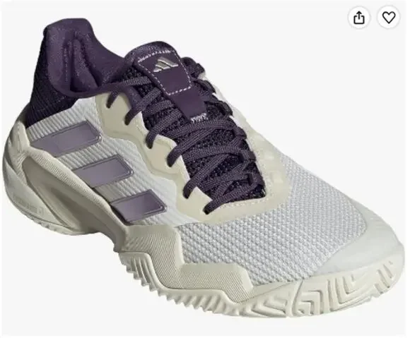 adidas Barricade 13 Women's Tennis Shoes White Purple Size 11 NEW