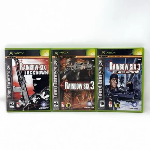 Tom Clancy Rainbow Six Xbox Lot 3 Lockdown Black Arrow CIB Refurbished Tested