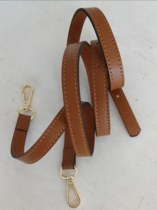 Crossbody Strap with Gold Clips - Brown