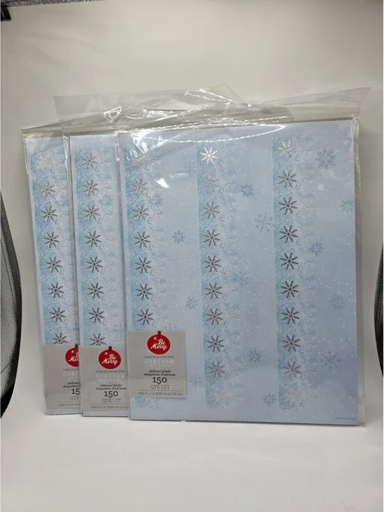 Gartner Studios Be Merry Snowflake Address Labels 450 Count Lot of 3