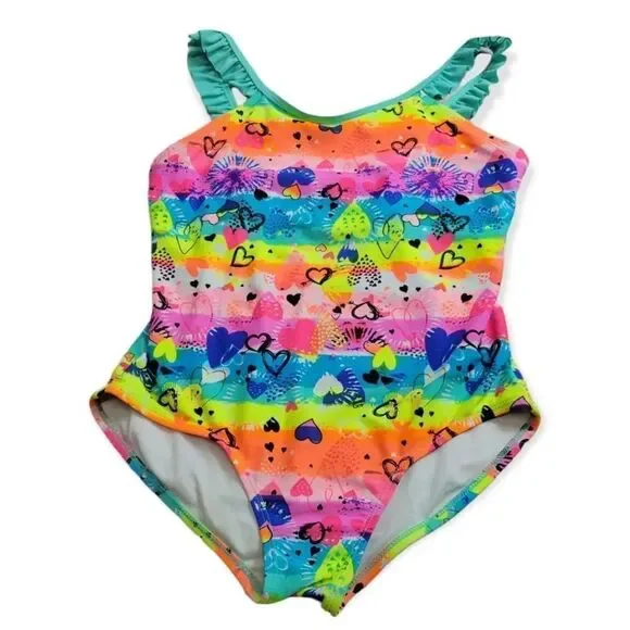 Wonder Nation heart swimsuit L10/12 plus size