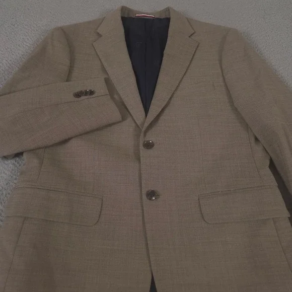 Tommy Hilfiger Blazer Mens 40 Short Wool Blend Stretch Two Button Sport Coat