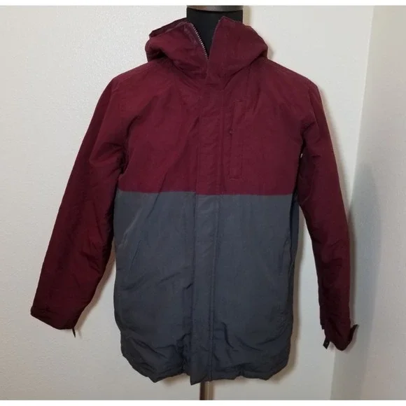 The Children's Place Boys Burgundy Gray Jacket XXL Warm Double Zipper Winter