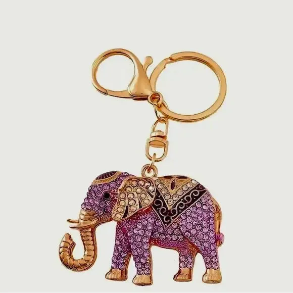 PURPLE RHINESTONE KEYRING‎