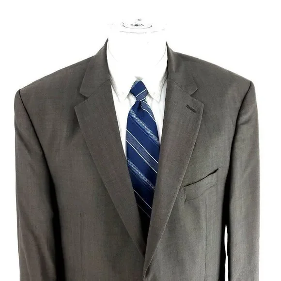 Savile Row Alexandre London Wool 2 Button Blazer 44R Beige Birdseye‎