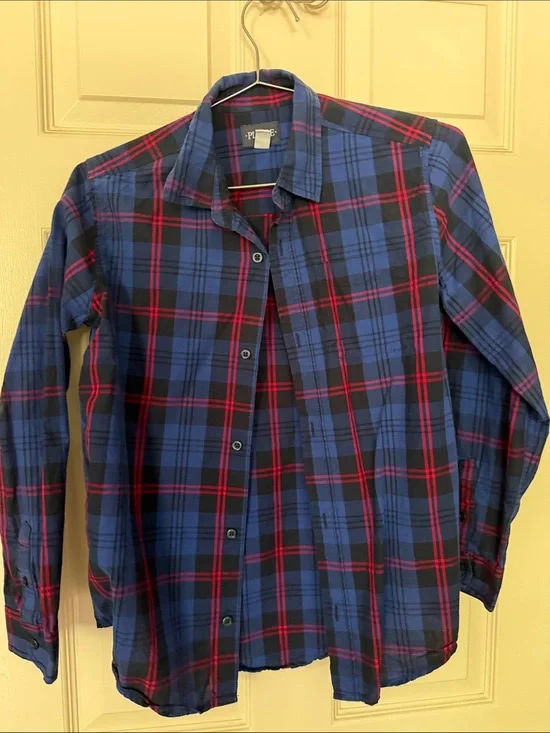 The Children's Place Blue and Red Plaid Button-Down Shirt