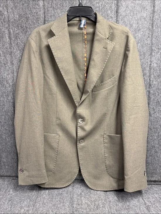FeFe Napoli Men's Olive Sport Coat with Notch Lapel