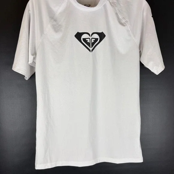 Kids Roxy white swim‎ shirt with black logo