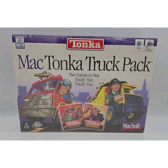 Vintage Mac Tonka Truck Pack 2001 Apple Macintosh Sealed New Big Box MacSoft
