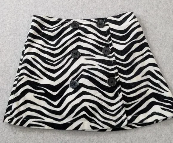 Gymboree Girls Skirt Skort Size 4 Zebra Animal Print 100% Cotton Built in Shorts