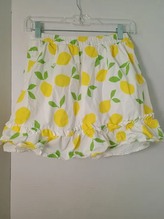 Gymboree Lemon Print Ruffle Skirt Girls 12 Like New