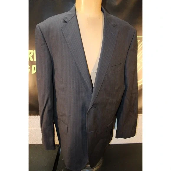 Pronto Uomo Tollegno 1900 Men Blazer Black Pinstripe Made in Italy 42 Regular‎