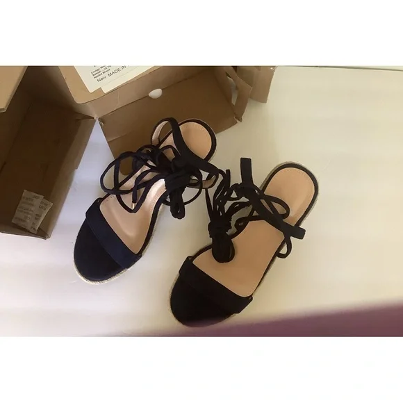 Coutgo Wedge Espadrilles 6 1/2 Dark Blue