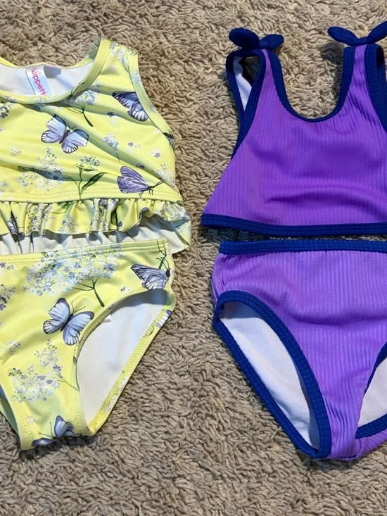 Girls 18M Two-Piece Swimsuit Bundle – Wippette Butterfly + Purple