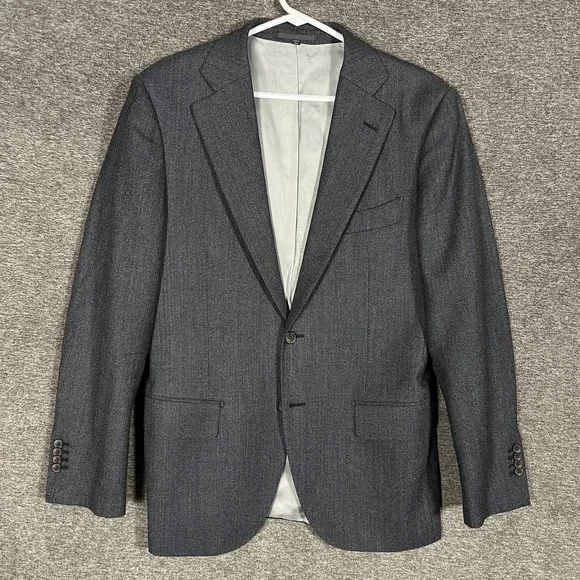 Suitsupply Lazio Blazer Mens 50 (US 40) Gray Wool‎ Slim Fit Sport Coat Guabello