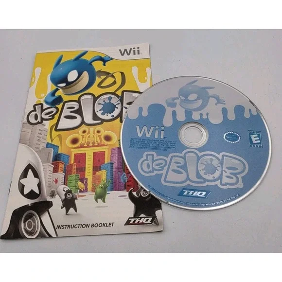 Nintendo Wii de Blob Game and Manual Only THQ 2007 Action Adventure E Rating