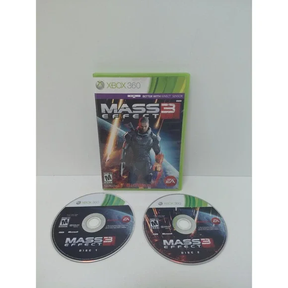 Mass Effect 3‎ Xbox 360 Video Game BioWare EA NTSC 2-Disc Set Kinect Support