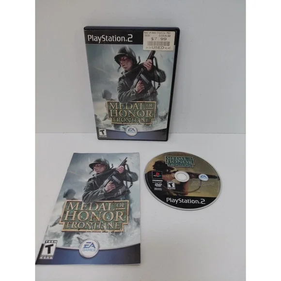 Medal of Honor Frontline PlayStation 2 PS2 Video‎ Game with Manual WWII Shooter
