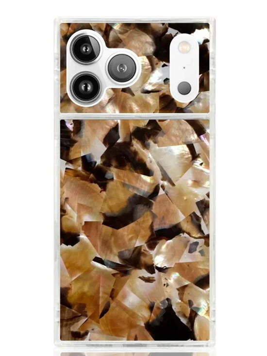 New FLAUNT 17 & 18 Pro Max Iphone Case Brown Abalone Shell (fits both models)