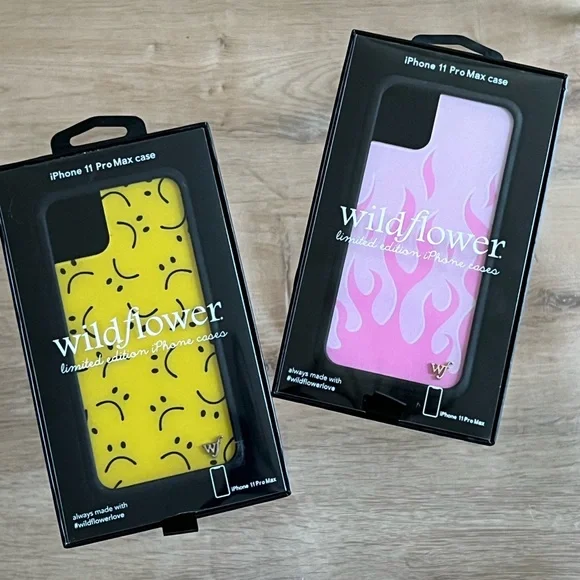Y2K Wildflower Pink Twin Flames & Yellow Smileys iPhone 11 Pro Max Phone Cases
