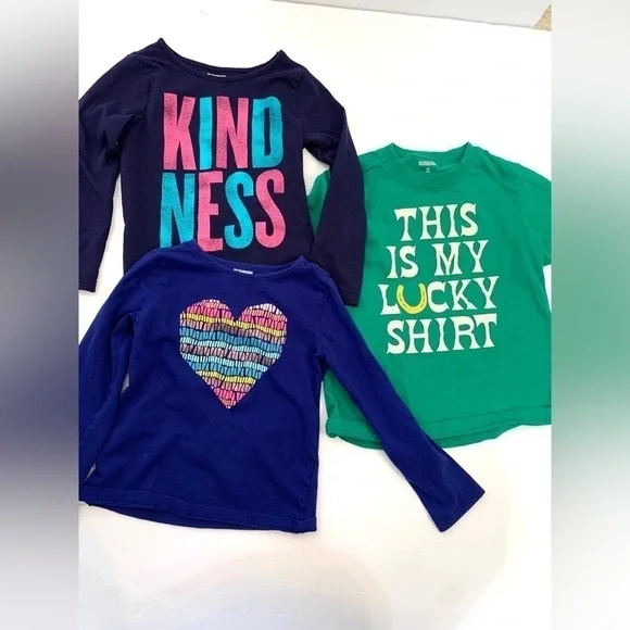 Girls Size 4T Gymboree Navy and Green T-Shirt Lot