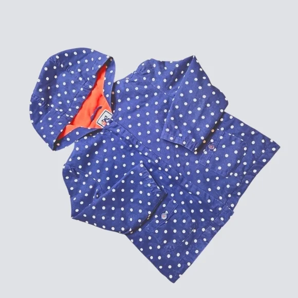 Gymboree Girls Toddler Polka Dot Hooded Jacket Blue Size 4T/5T