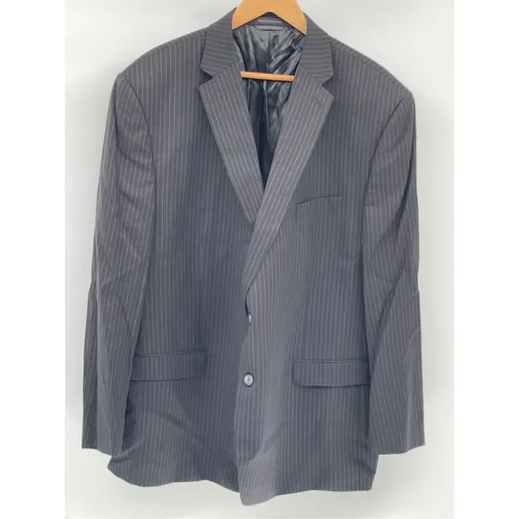 Lauren Ralph Lauren Blazer Sport‎ Coat Suit Jacket Men 52 R Black Striped Wool