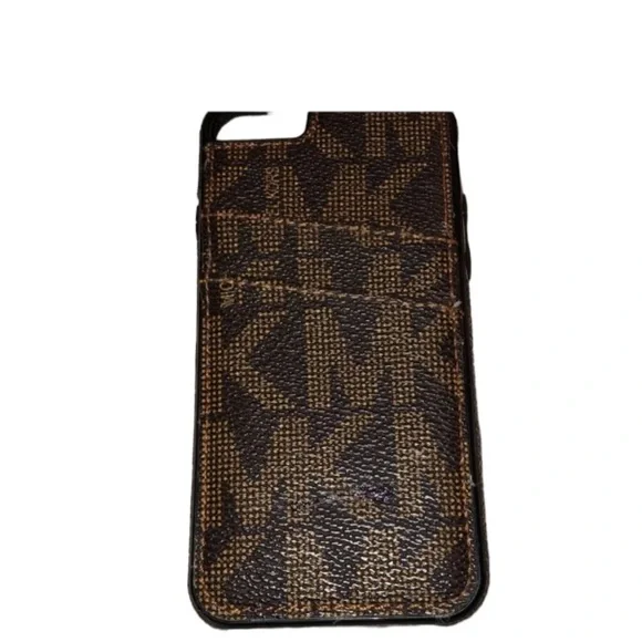 Micheal Kors brown authentic monogram IPHONE case IPhone 7 Will fit 6,6S