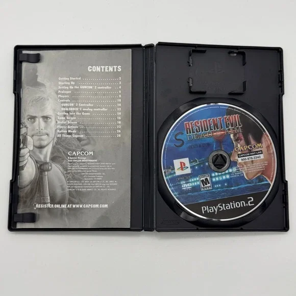 Resident Evil Dead Aim PS2 Disc Case Partial Manual Repro Cover SLUS-20669