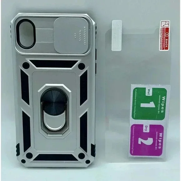 Ring Stand‎ Case For iPhone XR Screen Protector Camera Cover Military Grade