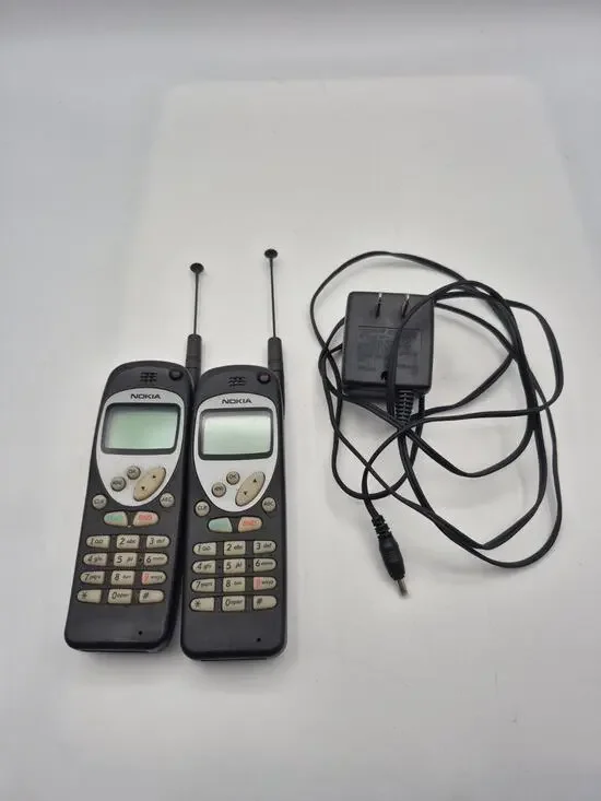 Lot of 2 Nokia 252C Analog Cell Phone with Antenna NHA-3NA + Charger For Parts
