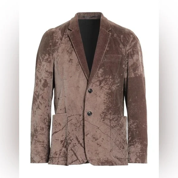 NWT Mauro Grifoni Ribbed Velvet Corduroy Blazer Sports Coat Brown IT Sz 54