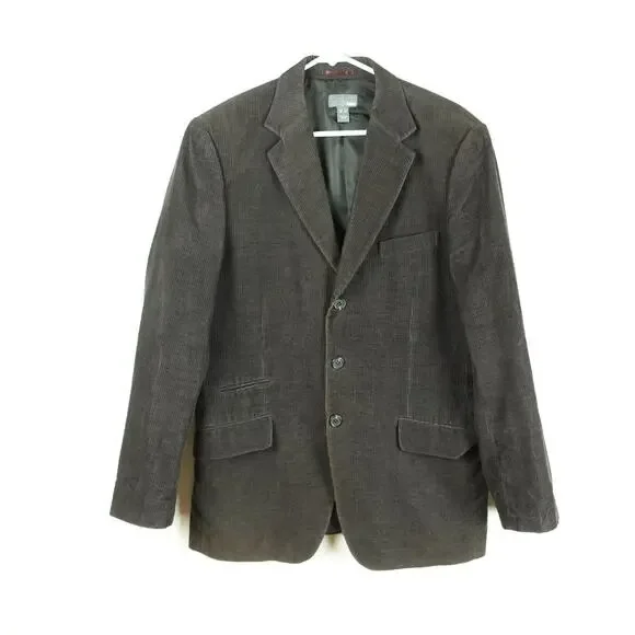 H&M Corduroy Blazer‎ Sports Jacket Mens SZ 42 3 Button Preppy Dark Academic