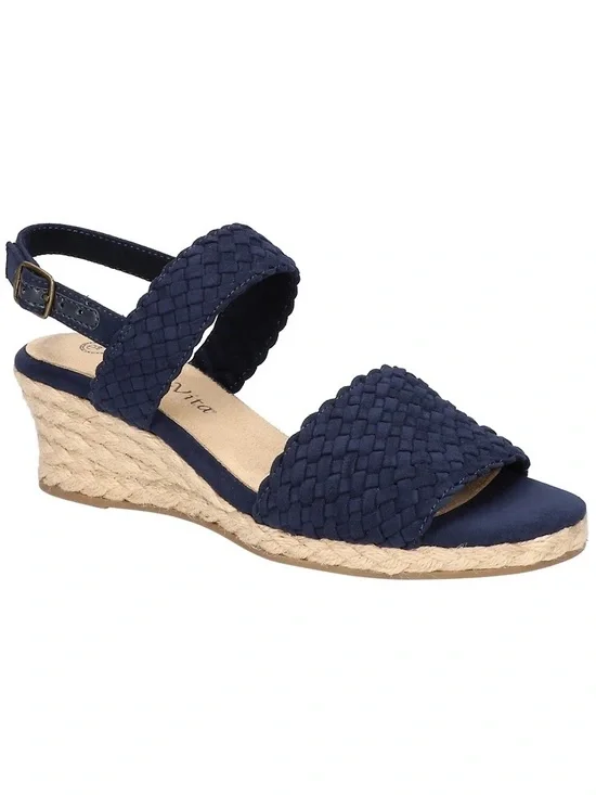 ♥️♥️ Bella Vita Women's Mariella Espadrille Wedge Sandals - Navy Suede