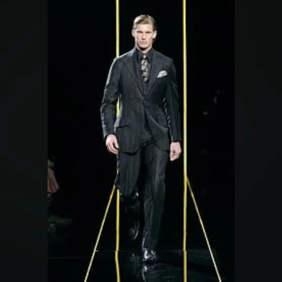 $4,500 GIANNI VERSACE MEDUSA MEN'S SUIT BROWN BLUE R42 W37