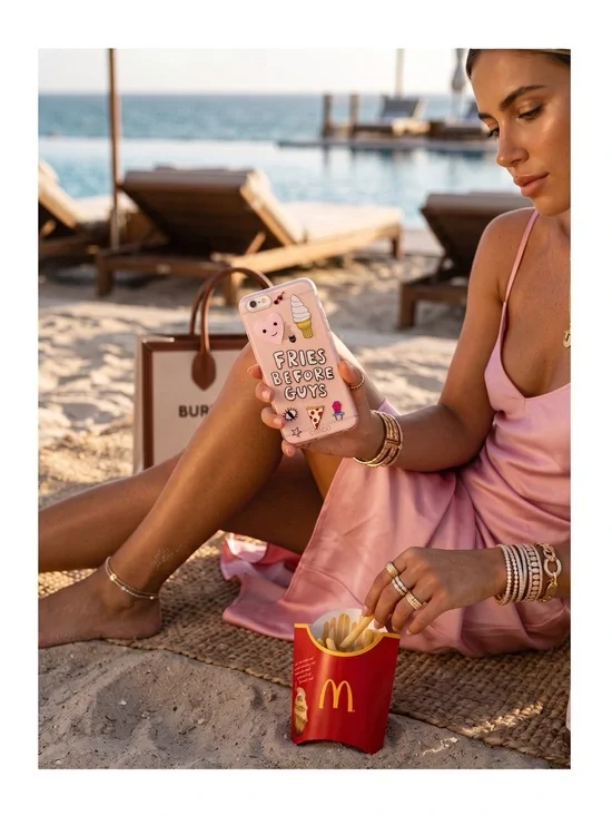 new Bando  Fries Before Guys  iPhone 6 7 Case  Clear Pink Lips Stickers 