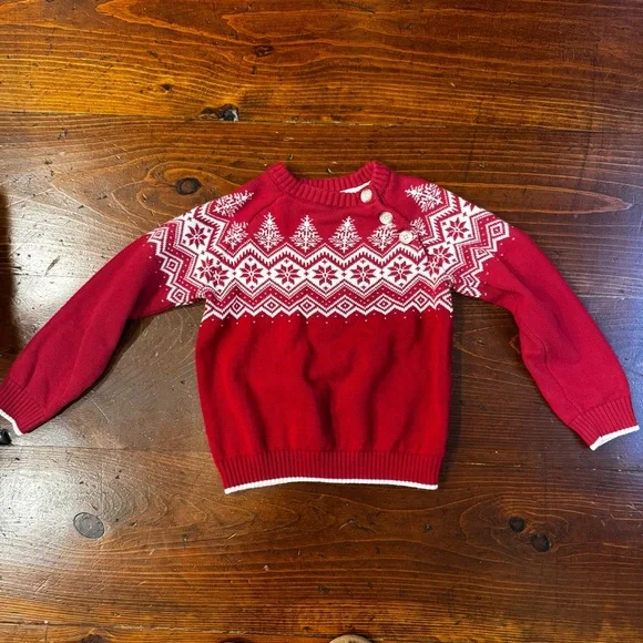 Gymboree Festive Red and White‎ Sweater- 5T
