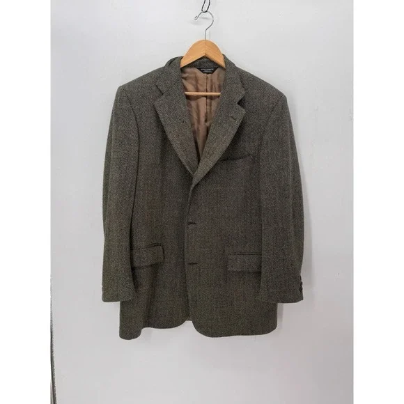 Southwick Vintage Mens 42 Herringbone Tweed Blazer Wool Sport Coat Preppy USA