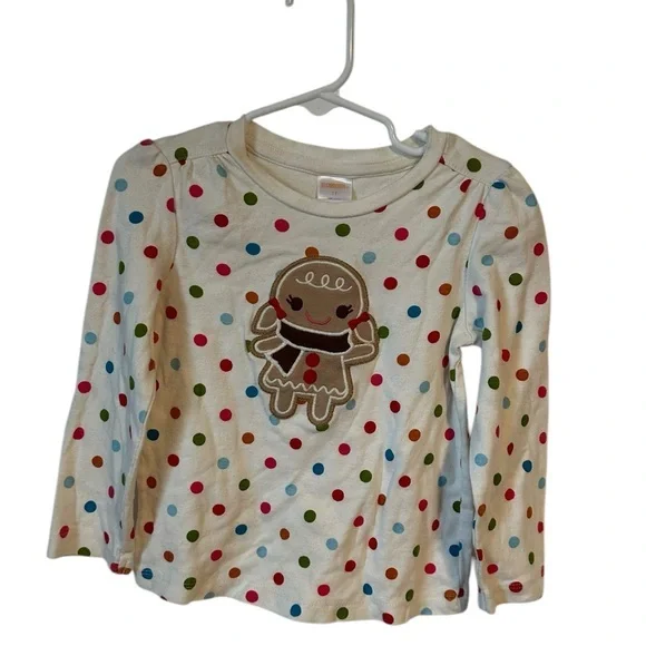 Gymboree winter cheer shirt 3T gingerbread cookie rainbow top‎ holiday