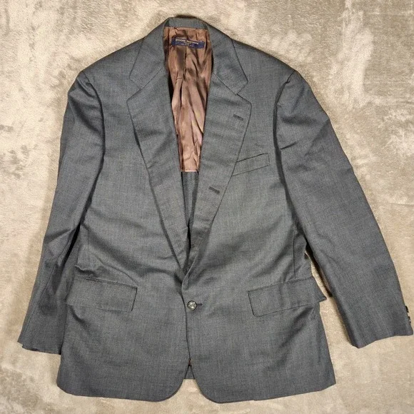 Brooks Brothers Blazer Mens 42R Gray Excellent 2 Button 346 Sport‎ Coat Vintage